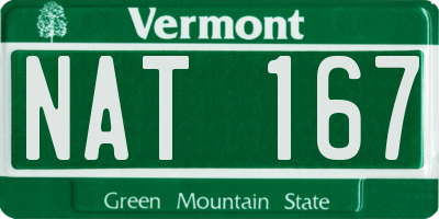 VT license plate NAT167