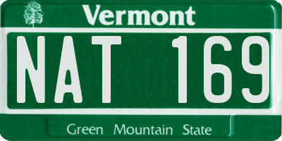 VT license plate NAT169