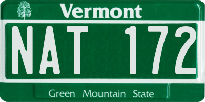 VT license plate NAT172