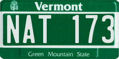 VT license plate NAT173