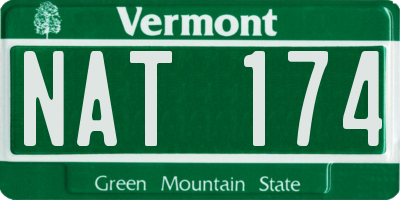 VT license plate NAT174