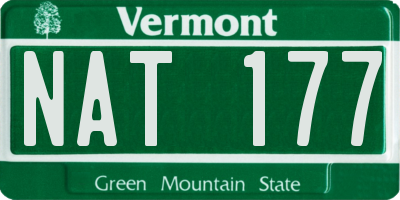 VT license plate NAT177