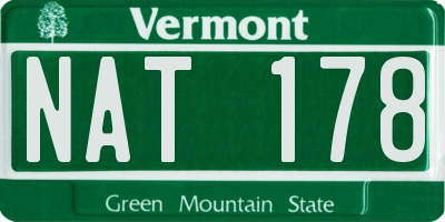 VT license plate NAT178