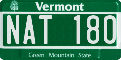 VT license plate NAT180