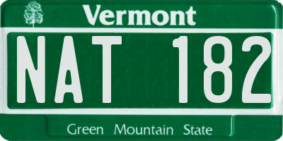 VT license plate NAT182