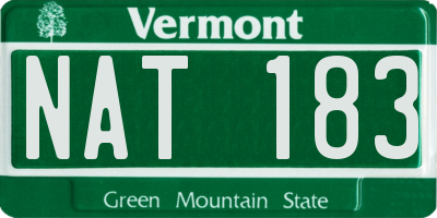 VT license plate NAT183