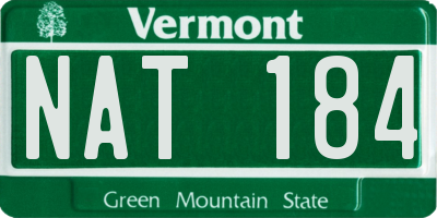 VT license plate NAT184