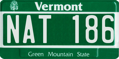 VT license plate NAT186
