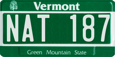 VT license plate NAT187