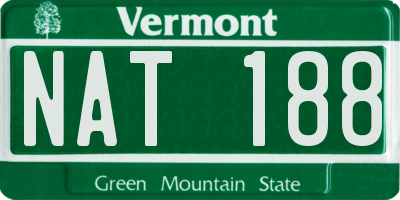 VT license plate NAT188