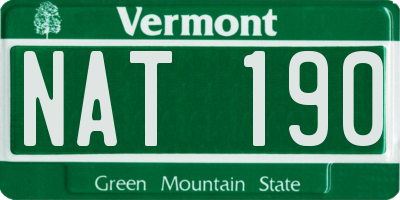 VT license plate NAT190