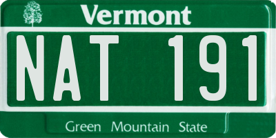 VT license plate NAT191