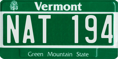 VT license plate NAT194