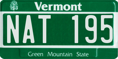 VT license plate NAT195