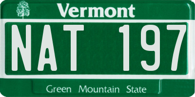 VT license plate NAT197