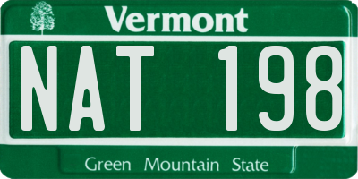 VT license plate NAT198