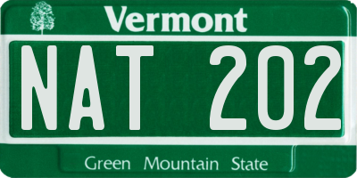 VT license plate NAT202