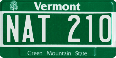 VT license plate NAT210