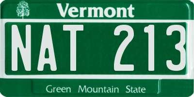 VT license plate NAT213