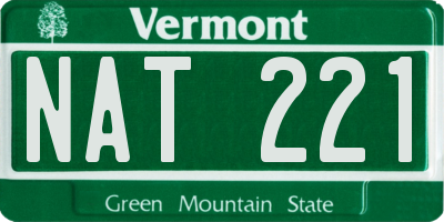 VT license plate NAT221