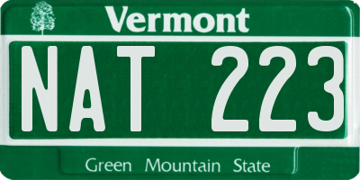 VT license plate NAT223