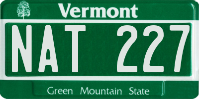 VT license plate NAT227