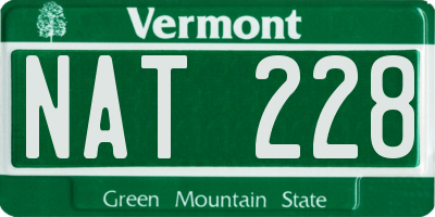 VT license plate NAT228