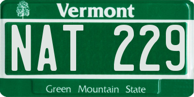 VT license plate NAT229