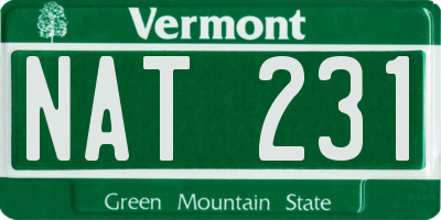 VT license plate NAT231