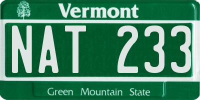 VT license plate NAT233