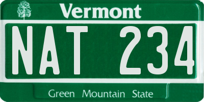 VT license plate NAT234