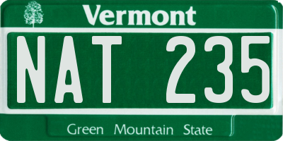 VT license plate NAT235