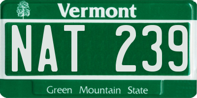 VT license plate NAT239