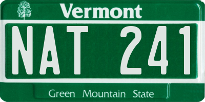 VT license plate NAT241