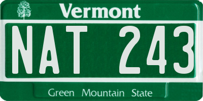 VT license plate NAT243