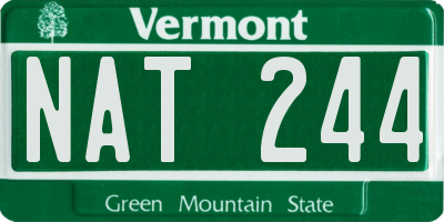 VT license plate NAT244