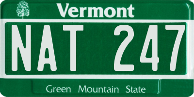 VT license plate NAT247