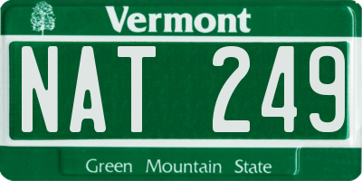 VT license plate NAT249