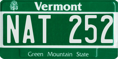 VT license plate NAT252