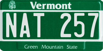 VT license plate NAT257