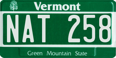 VT license plate NAT258