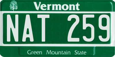 VT license plate NAT259