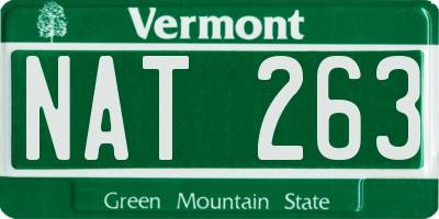 VT license plate NAT263