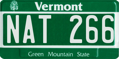 VT license plate NAT266