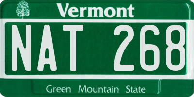 VT license plate NAT268