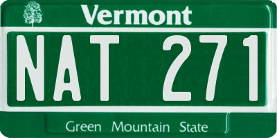 VT license plate NAT271