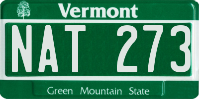 VT license plate NAT273