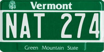 VT license plate NAT274