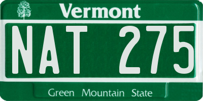 VT license plate NAT275