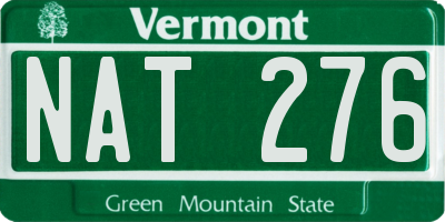 VT license plate NAT276